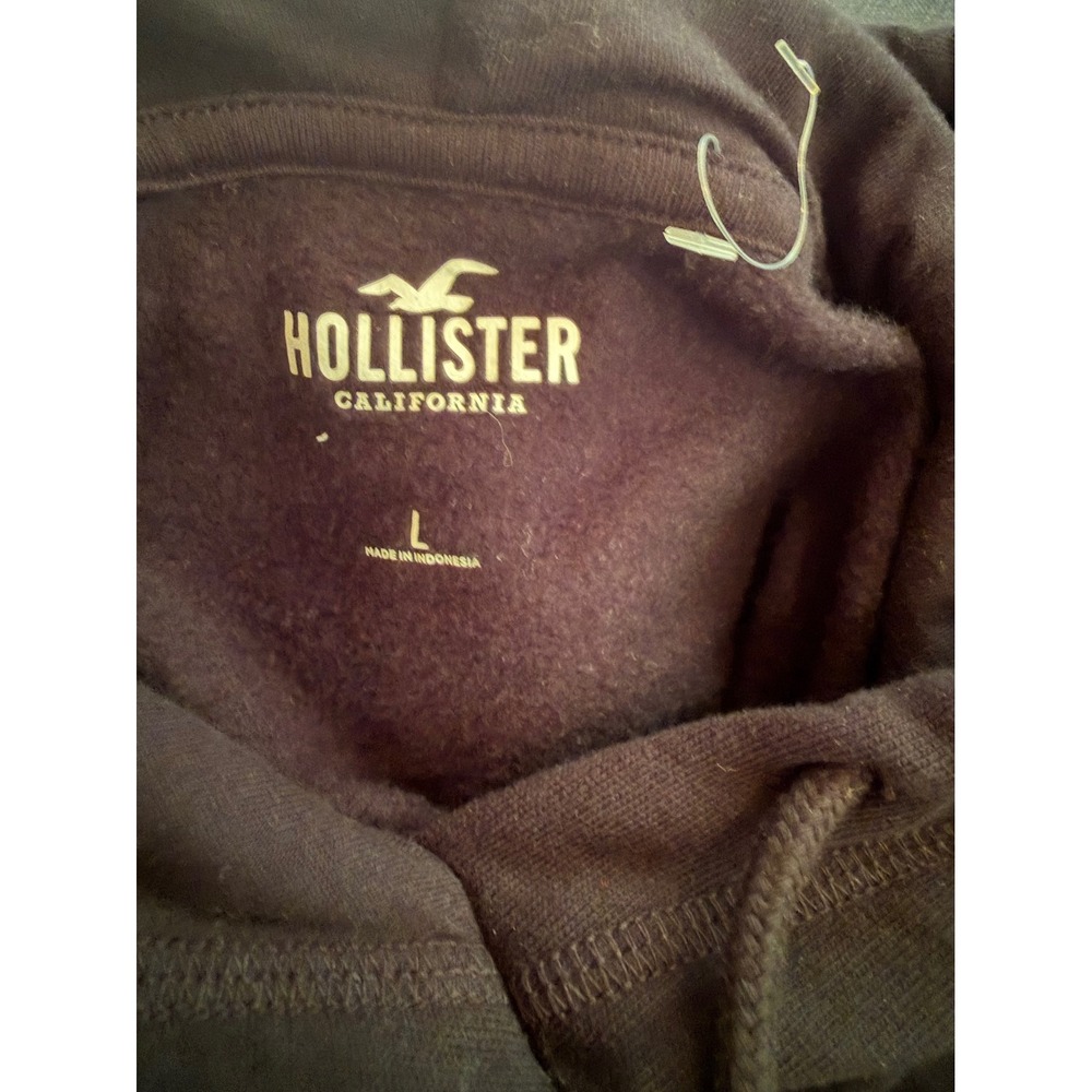 Hollister California Large Black Gold Foil Logo Pullover Hoodie Sweatshirt - Picture 6 of 6
